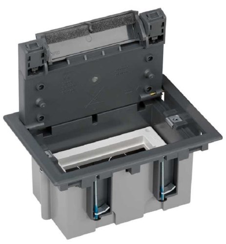 Лючок регулируемый в фальшпол Simon Connect Cima SF110 1х2 мод. 132x187x92мм IP44 серый картинка